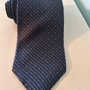 Savile Row 100% Silk Tie | Charcoal Gray | Geometric | Classic Business